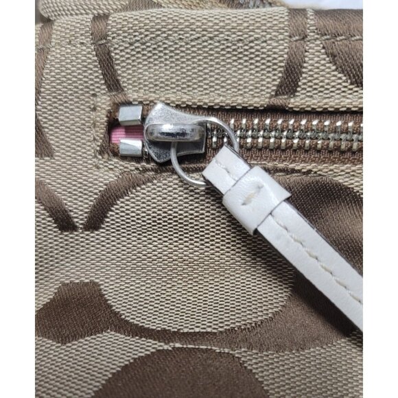 Coach Signature F15068 Canvas Hobo Shoulder Bag Beige & Brown - Picture 16 of 16